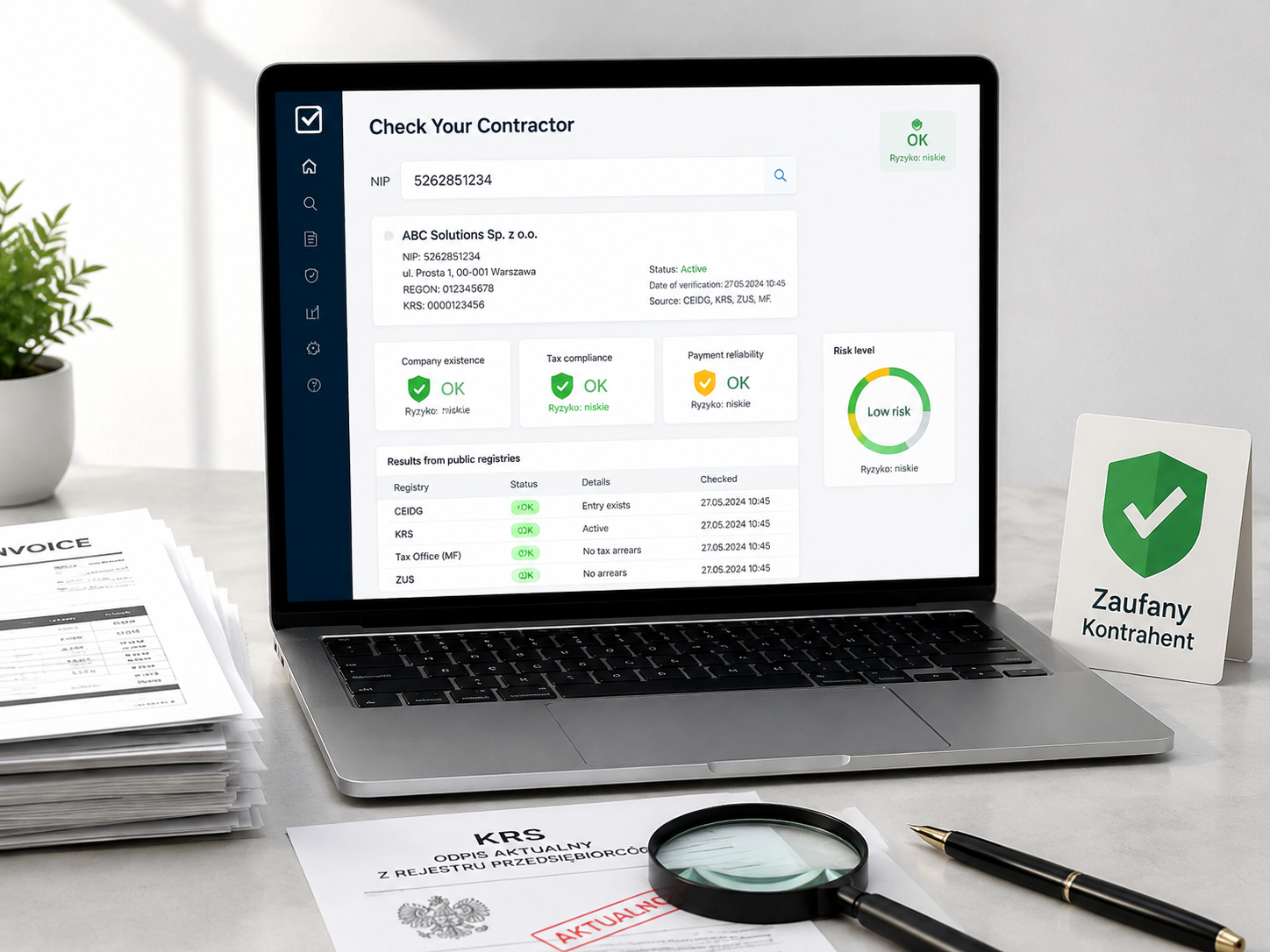 Check Your Contractor - demo - zrzut ekranu